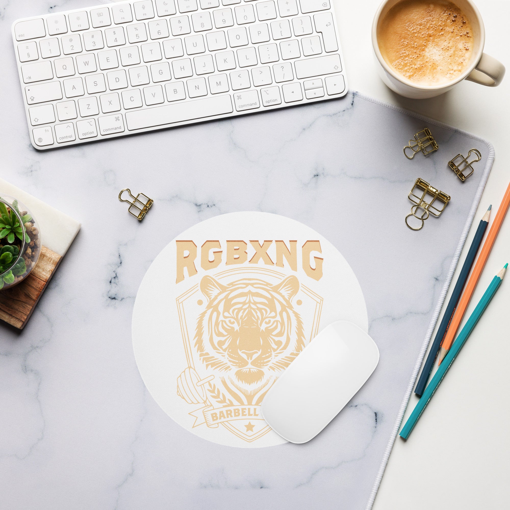 Barbell Club Round Mouse Pad